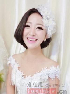 短发新娘图片